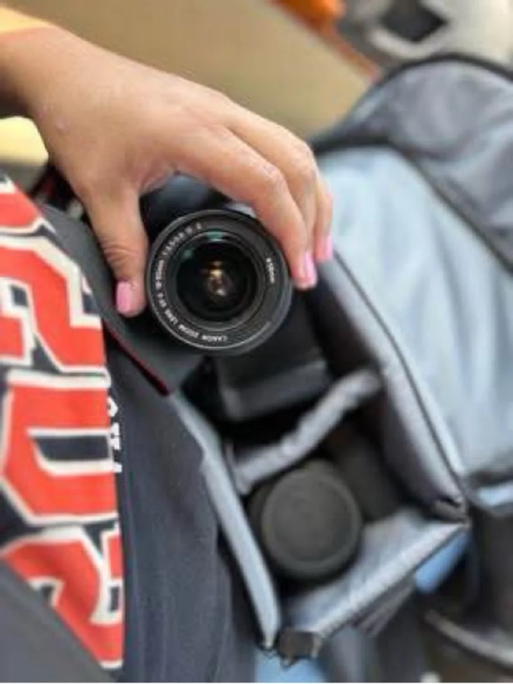 Canon Black Camera Bag with Red Trim